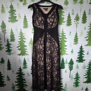 Elegant Candalite Petite Black Lace Dress.